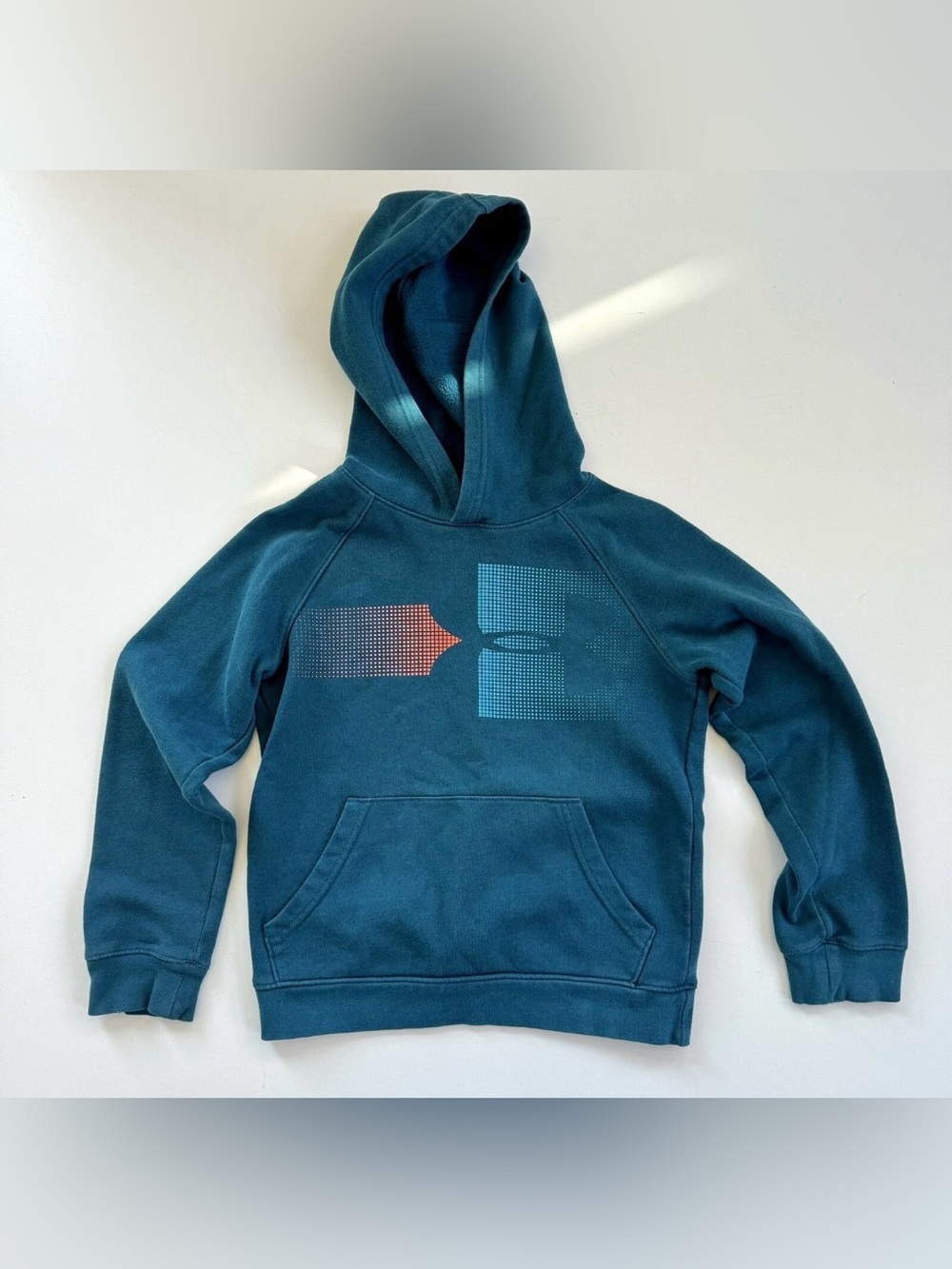 Boys Under Armour Blue w/Multi-Color Logo Hoodie ~ Size Youth Small
